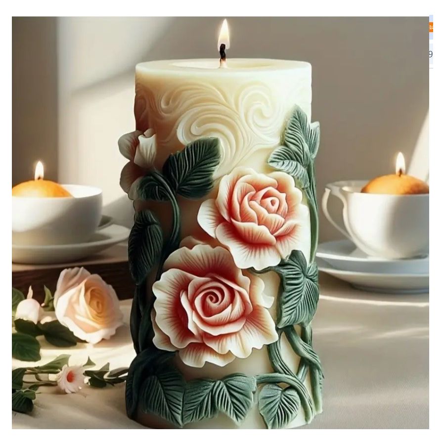 Žvakių gamyba - Silikoninė  žvakės forma Gėlė 2545