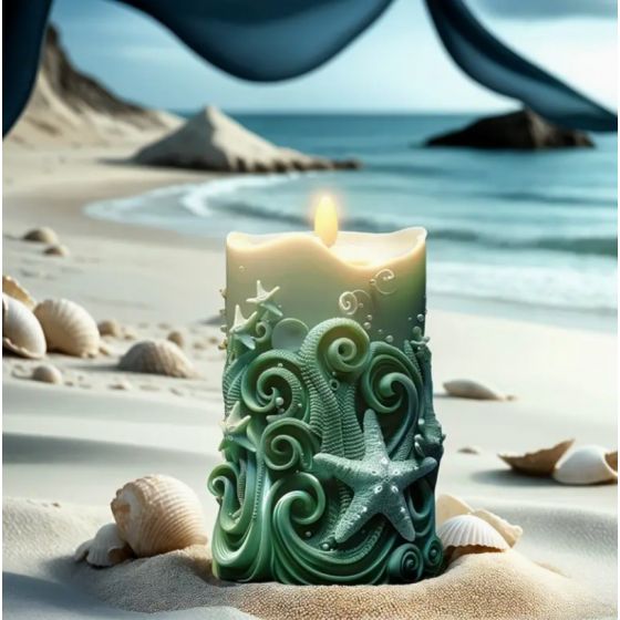 Silikoninė  žvakės forma - Vandenynas 2565