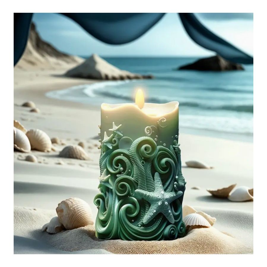 Silikoninė  žvakės forma - Vandenynas 2565