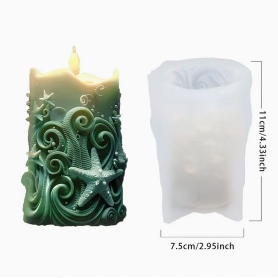 Silikoninė  žvakės forma - Vandenynas 2565