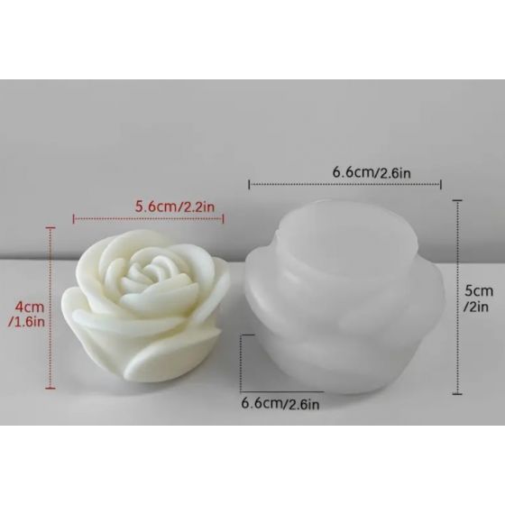 Silikoninė  muilo-žvakės forma Gėlė Rožė maža 2590-3