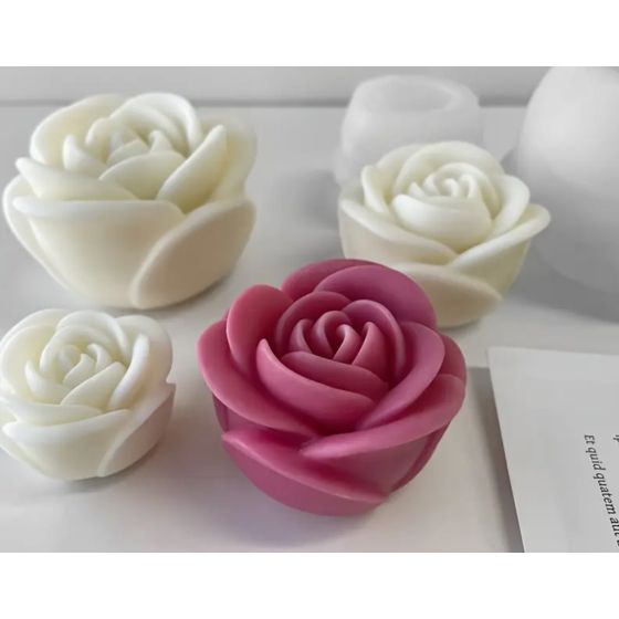 Silikoninė  muilo-žvakės forma Gėlė Rožė maža 2590-4