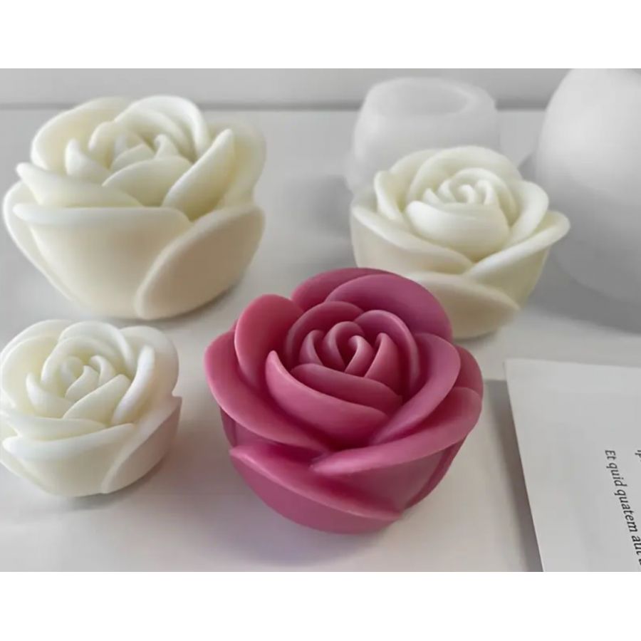 Silikoninė  muilo-žvakės forma Gėlė Rožė maža 2590-4