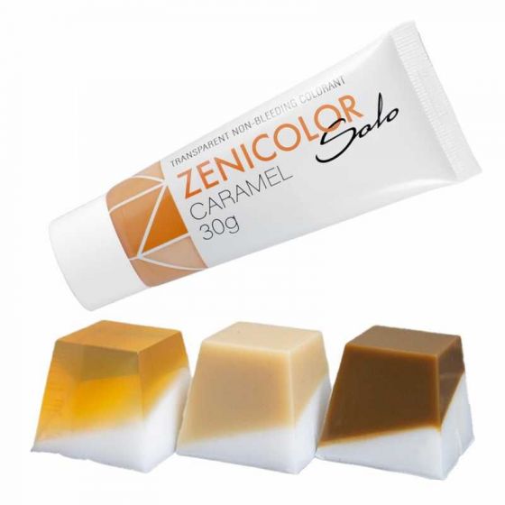 Skaidrūs (NEMIGRUOJANTYS) muilo bazės dažai ZENI COLOR SOLO CARAMEL 30g