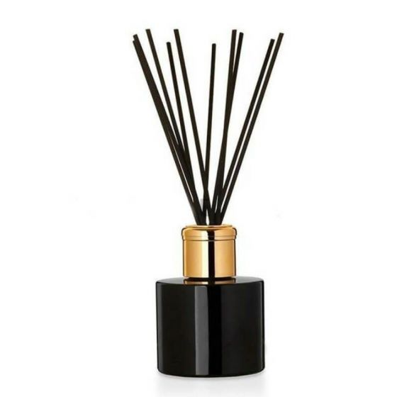 Kvapų difusorius  juodas 100ml apvalus auk. dangtelis su pagaliukais 7 vnt.