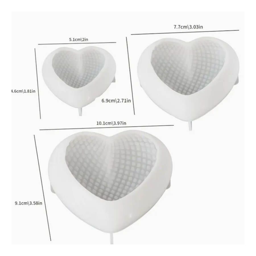 Silikoninė žvakės-muilo forma - Širdelių rinkinys 2549