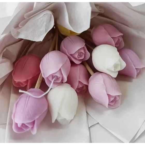 Silikoninė žvakės-muilo forma - Gėlė Tulpė 2589