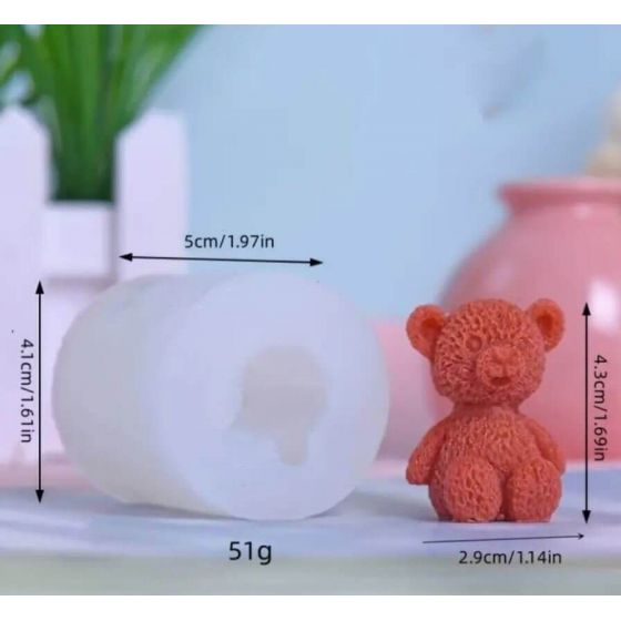 Silikoninė žvakės muilo forma - Meškutis 2624