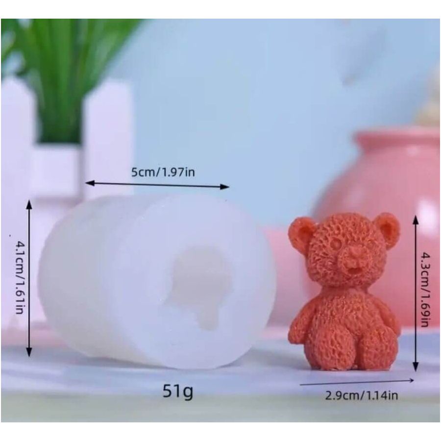 Silikoninė žvakės muilo forma - Meškutis 2624