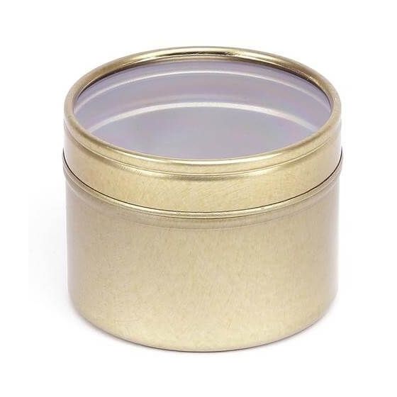 Auksinis metalinis indelis 100ml su permatomu dangteliu