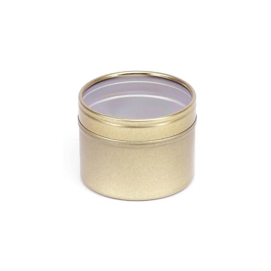 Auksinis metalinis indelis 100ml su permatomu dangteliu