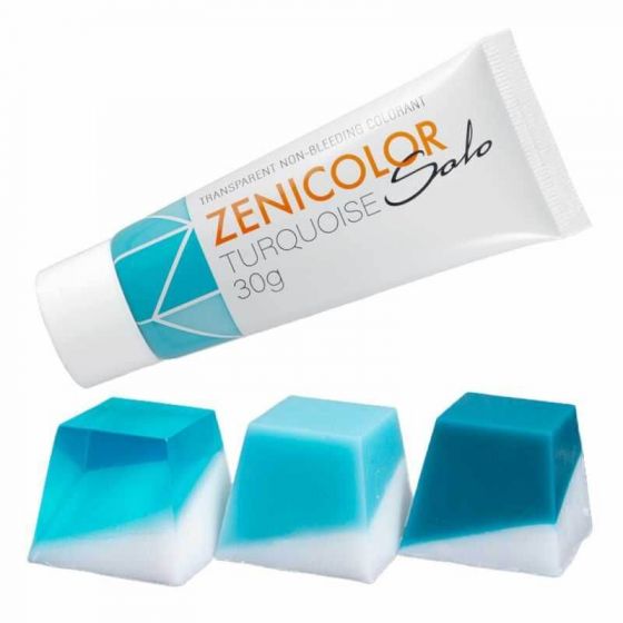 Skaidrūs (NEMIGRUOJANTYS) muilo bazės dažai ZENI COLOR SOLO TURQUOISE 30g