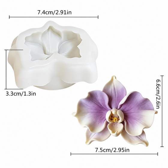 Silikoninė  muilo forma GĖLĖ- ORCHIDĖJA 2728