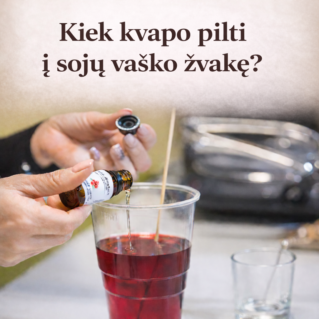 Kiek kvapo dėti į sojų vaško žvakę